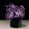Motocykl 3d Illusion Night Light 7 Kolor Zmień LED Desk Desk 2018 Prezenty # R87