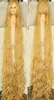 금발 얽힌 된 라푼젤 100cm 150cm 200cm 긴 물결 모양의 곱슬 코스프레 파티 가발 머리