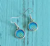 Fashion Shining Druzy Hooks Earrings Mermaid Scale Dangling Earring Silver Plated Fish Scale Earring Fine Jewelry Xmas Gift