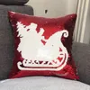 New Christmas Pattern Mermaid Sequin Cushion Cover Magical Shining Sofa Throw Pillow Case Cafe Home Decor