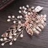 High end freshwater bead comb, rose gold silver alloy drill head ornament, bridal ornaments