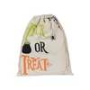 Halloween Pumpkin Bags Canvas Trekkoord Kerstcadeau Wrap Trucs Tricks Or Treated Printed Festival Party Decor 9 Designs HH7-1294