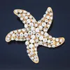 Atemberaubende Diamante Seestern Brosche Top-Qualität Kristalle Sterne Brosche Pins Frauen Party Elegante Bouquet Pins Corsage
