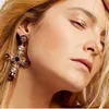 New Arrival Vintage Black Crystal Cross Drop Earrings for Women Baroque Bohemian Large Long Earrings Jewelry Brincos