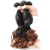 Ombre peruanska våren curl virgin hår 4bunds obearbetade jungfruliga ombre hårförlängningar två ton 1b4 färg mänskliga hårbuntar9366528