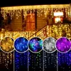 カーテンの不正直なLEDの文字列ライトクリスマスライト4メートルドループ0.4-0.6M屋外装飾220V 110V LEDホリデーライト新年園の結婚式