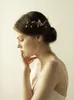 Acessórios de cabelo pente de cabelo de noiva com pérolas folhas douradas joias de cabelo de noiva acessórios de casamento para mulheres BW-HP838