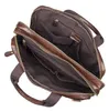 Vintage äkta läder mäns portfölj Laptop Business Case Cow Leather Messenger Väskor Män Axelväska Crossbody Bag # MD-J7092