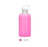 Mode farbenfrohe 500 ml Glaswasserflasche Glas Schönes Geschenk Frauen Wasserflaschen mit schützender Siliziumgehäuse Neuankömmling 7100622