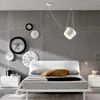 Modern aluminium hängande trumma hänge lampa restaurang bar kafé hängande ljus fixture enkla sovrum droppeLight