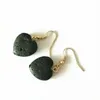 Mode noir coeur amour pierre de lave boucles d'oreilles aromathérapie huile essentielle diffuseur de parfum boucles d'oreilles pendantes pour femmes bijoux