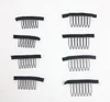 7 tanden roestvrijstalen pruikkammen voor pruikkappen Pruikclips voor haarextensies Sterke zwarte kanten haarkam
