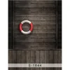 Retro Vintage Dark Wooden Wall Backdrop Photography Printed White Red Swimming Ring Baby Kids Photo Studio Background Wood Floor