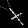 Hot Sales Hip hop Jewelry Men's Long Cross Necklace Pendant Charm Bling Ice Out Cubic Zircon With Chain For Gift