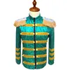 Men Green Sequins Jacket Slim Coat High-end Outerwear Clothing Prom Host Costume Nightclub Bar Male Singer Chorus Performance Stage Outfit