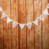 12pcs Banner Flags 2.8-3.2m Lace Pennant Bunting Banner Triangle Shape Hanging Party Wedding Christmas Decor Banners String Flags HH7-1288