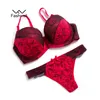 Fashwell Sexy Push Up Lace Mujeres Ropa interior Panty Set Conjunto Íntimo Bordado Floral Mujeres Sujetador Breve Conjuntos Y18101502