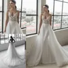 Sexy 2019 Julie Vino Robes De Mariée Sirène Col En V Dos Nu Robes De Mariée Appliqued Plus La Taille Boho Plage Robe De Mariée