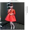 2019 New Year Girls Clothes Winter Princess Dress Children Red Wedding Cheongsam Traditional Chinese Style Flower Long Sleeve Girl Dresses