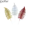 Nouveau Design 5 pcs Feuilles D'arbre De Noël Accessoires Or Argent Rouge Branches Artificielles Metasequoia Sequoia Décoration De Fête À La Maison