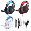 G2100 3.5MM Gaming Headphone Vibration Function Headset with Mic Stereo Bass Earphone LED Light for PC Laptop High quality