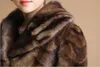 New 2018 Europe style women's outerwear plus size clothing Imitation Animal fur top long design overcoat leather fur coat