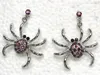 Wyprzedaż kryształowy rhinestone Halloween pająk Dynda żyrandol kolczyki A188