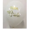 12 pcs/lot équipe mariée ballon poules fête noir blanc rose ballons avec paillettes dorées écriture ballons de mariage