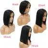 Pelucas frontales de encaje 4x4 13x4 13x6, pelucas de encaje de cabello humano liso Bob corto para mujeres negras, prearrancadas con pelo de bebé, negro Natural