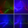 6 Occhi 7CH DMX Suono Rosso Verde Blu RGB Fascio di colori a colori Luce laser Home Halloween Xmas Party DJ Show Performance di illuminazione scenica