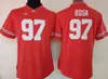 Buckeyes Football Jersey Maillots Football Ohio State College Bosa 97 Elliott 15 Hommes Femmes taille S-3XL Mix Order Maillots de sport-Factory Outle