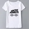 Арктические обезьяны Белый футболка женщины 2018 Лето топы с коротким рукавом О-образным вырезом футболка женский панк-рок Письмо печати футболка Femme