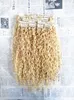 Clip riccia brasiliana alla moda nelle estensioni dei capelli vergini umani Remy Blonde 613# 120g Un set