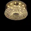 Chandeliers Contemporary Round LED Crystal Chandelier Rain drop K9 Crystals Celling Lamp Flush Mount Indoor Lighting