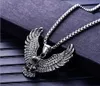 free shipping Europe and the United States cross - border stainless steel necklace personality domineering men and women fashion hawk wings