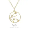 Мода популярное ожерелье позолоченные 12 созвездий зодиак знак подвеска ожерелье ювелирные изделия хризс подарок бесплатная доставка