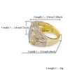 Bioder biżuterii Diamentowy pierścionek męski luksusowy projektant Pierścienie Mikro Pave CZ lodowany bling duży kwadratowy pierścień palca złoto splowane ślub AC5897925