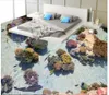 Atacado-Personalizado Photo Floor Wallpaper Coral Tropical Peixe Oceano 3D Piso Pintura PVC Auto-adesivo Murais de Piso Papel De Parede decor Pintura