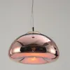 Void Copper Brass Bowl Bar Counter Ceiling Pendant Lamp Mirror Glass Bar Art Pendant Lamp Modern Dining Room Hanging Wire Lighting