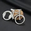 金属の自転車のビールのびんばりのオープナーかわいいキーリングの自転車の結婚記念日パーティーギフトバイクキーホルダー