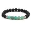 Ny Yoga Lava Rock Beaded Strands Armband Turkos Vädrande Agat Guldpläterad Bangles För Kvinnor Män Present Gratis Ship