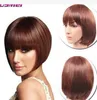 Fixsf68 Dritti Short Brown Lady's Bob Lolita Princess Hair parrucche per donne