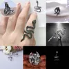 Designer Ring Vintage Double Head Snake Rings Gothic Personality Men's Women Opening Design Resizable Punk Hip Hop Rings smycken Rap Rock Culture Animals formar gåvor