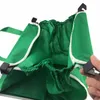 Large Capacity Green Non-woven Fabric Shopping Bag Foldable Reusable Supermarket Clip To Cart Grocery Grab Shopping Bags