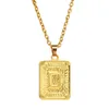 Mode Anhänger Halskette 26 Alphabet Gold Tag Kette A-Z Anfangsbuchstaben Edelstahl Schmuck Halsband Geschenk