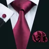 50 stilleri düz renk ipek erkekler kravat tasarım kümesi mendil ve kol düğmeleri Jakarlı Dokuma Toptan Kravat Erkekler Uzatma Seti Hanky ​​Kol Düğmeleri
