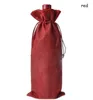 Jute Wine Bags Champagne Wine Bottle Covers Gift Pouch burlap Packaging bag Wedding Party Decoration Wine Bags Drawstring cover