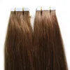 8A 40 pcs Appliquer Bande Adhésif Peau Trame 100G Bande Extensions de Cheveux Droit Brésilien Cheveux Humains Peau Trame Bande Extensions de Cheveux 10 "-26"