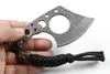 2018 New Junlang JL04 AXE Small Fixed Blade Knife 440C Stonewashed Tactical Camping Hunting Survival Pocket Knife Utility EDC Keychain Tools