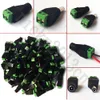 DC Connector Male Female Jack Plug Adapter 2.1mm 5.5mm Green for 12V 24V LED Module Strip Light